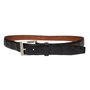 Trafalgar Berkley Crocodile Belt Mens Black Genuine  Handcrafted USA Leather